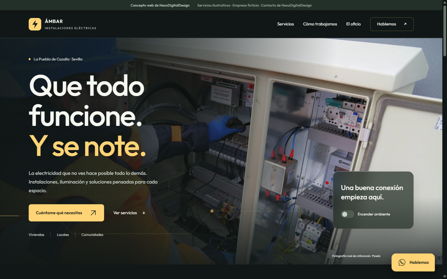 Vista de la demo Ámbar Instalaciones Eléctricas