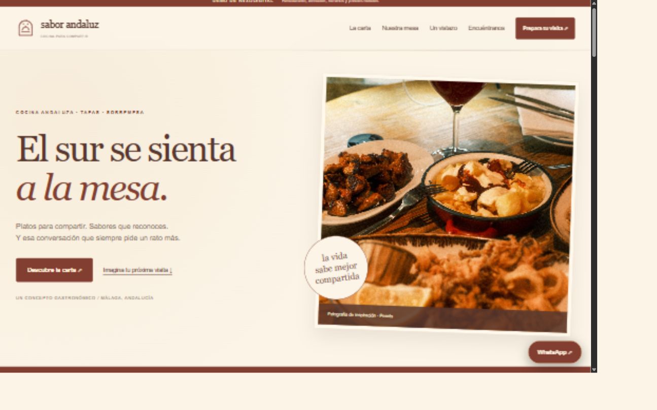 Vista de la demo Sabor Andaluz